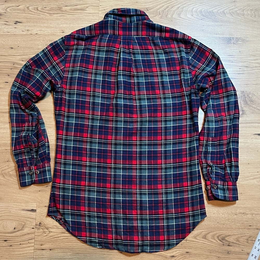 Brooks Brothers Regent Flannel Shirt Mens S Red Navy Plaid 100% Cotton Shirt - Picture 5 of 10
